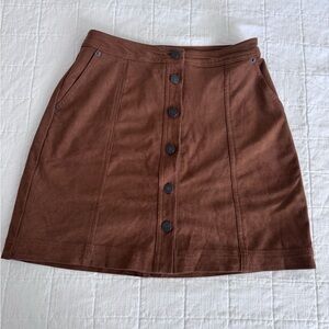 Abercrombie & Fitch Brown Button-Front Mini Skirt